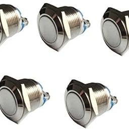 UJEAVETTE 16mm Waterproof Self-reset Doorbell Push Button Switch Copper Contact-5 Pack-image-62