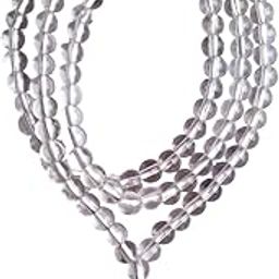 FLAIMYST Sphatik Mala 108 Beads Original Clear Quartz Japa Mala for Meditation, Reiki Healing, Spiritual Practice & Vastu (7mm Beads)-image-88