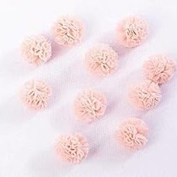 Mohan Shoppe Light Peach Net Fabric Flower for Jewellery Making, Wedding Trays Size- 2 cm Approx.,Package of 10 Pieces-image-14