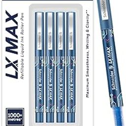 Luxor Schneider, LX MAX roller ball pen, Pack of 4 - Blue, Needle Tip, 0.5mm, 100% German Technology, 1000+ mtrs writing length, Waterproof Ink, Ideal for Students & Professionals-15
