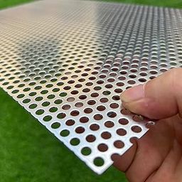 Aluminum Perforated Metal Sheets 16"x10" 16 Gauge Expanded Metal Mesh Aluminum Opening 1/5" 0.2 inch (About 5 mm) Perforated Steel Sheet Aluminum Mesh Screen Decorative Metal Mesh-13