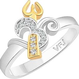 Trishul Om CZ Rhodium Plated Alloy Gents Ring for Boys and Men - [VFJ5028FRR]-image-27