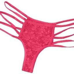 Women's Hot Summer Beachwear Bikini Bottom Thong Swimwear V-Style Criss Cross Thong Bikini Bottom (M, Pink)-image-89
