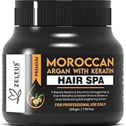 ZELTUS Treatment Mask| Moroccan Argan Oil; Soy Protein, Macadamia Oil, | Color Safe| For Frizzy, Wavy & Curly Hair| 100% Vegan (Keratin Hair Mask 200 Gm) pack of 1-image-58