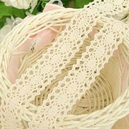 Bhavya Enterprises Off White Cotton Lace, Off White Lace Border for Dress, Kurtis, Dupatta, Bag, Craft and Decorations, Used for Trims, Embroidered Laces, Applique, Fabric lace, Sewing Supplies, Cotton Work lace (5 Meter)-picture-28