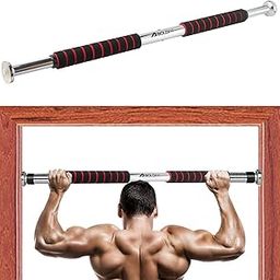 Boldfit Pull Up Bars For Home Workout Chin Up Bar Gym Accessories for Men Door Way Adjustable Hanging Rod (62-100cm) Anti-skid Grip Strength Training Exercise Bar Pullup Bar Black Red 100Kg Max Weight-31