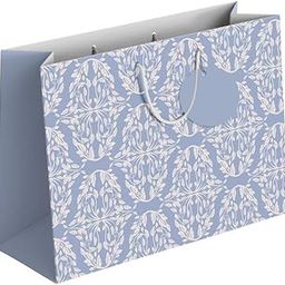 PaperPep Blue Beige Votive Pattern Print 9"X7"X4" Gift Paper Bag Pack of 3-image-82
