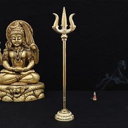 Sacred Needs Brass Trishool for Shiva – 12 Inch (30.4 cm) Shivan Idol Decor & Pooja Room-image-29