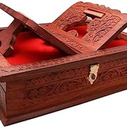 Wooden Handmade Book Box for Holy Book Reader, Book Storage, Book Holder, Holy Book Stand Box for Quran, Ramayan,Bible, Gita, Ved & Guru Granth Sahib - Gift Option, Home Decor-image-56