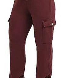 Women's Winter Fleece Lined Sweatpants Warm Soft Track Pants Jogger Stylish Baggy Cargo Pants Trouser Comfortable Bottom with Pockets (in, Numeric, 38, Plus, Cargo Maroon)-picture-9