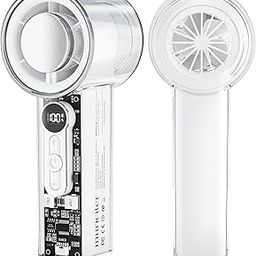 Turbo Handheld Portable Fan for Ice Cooling - 25Hrs Cooler Wind-100 Adjustable Powerful Mini Cool Fan for Outdoor - 5000mAh Hand Held Rechargeable Fans,Led Display - Gifts for Travel,Hiking,Man- White-image-27