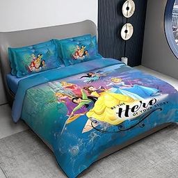 Sassoon Disney Princess (Hero) Digital Printed 100% Cotton Bedsheet with 2 Pillow Covers in 300TC-image-94