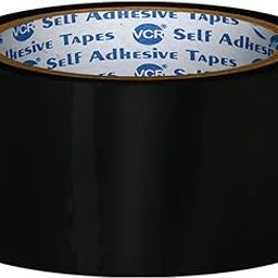 VCR Black Color Tape - 50 Meters in Length - 48mm / 2" Width - 01 Roll Per Pack - BOPP Self Adhesive Tape for Arts and Craft use, Box Packing, Office and Home use-picture-2
