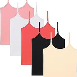 Women’s Combed Cotton Camisole wih Adjustment Pack of 5 | Soft, Breathable & All Day Comfort | Layering Tank Top-image-93