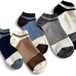 5 Pure Cotton Premium Pairs Ankle Socks, Low Cut Athletic Style, Colour Block Design, for Men & Women Stretchable Free Size Anti Odur Sweat Free Anti Slip-image-18