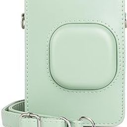 Case for Fuji Instax Mini LiPlay Hybrid Instant Film Camera - PU Leather Carrying Case for Instax Mini LiPlay to Protect Camera with Adjustable Shoulder Strap - Matcha Green-18