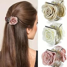 MAYCREATE® 3 Pcs Claw Clips Flower Hair Claw Clip Fashion Spring-Loaded Hair Clutcher for Half-Up Styles, Half Updos Acrylic Hair Accessories for Women Girls-image-74