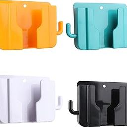WALLVIEW TECH Wall Mount & Table Top Phone Holder Mobile Charging Stand With 2 Hook Phone Holder For Bedroom Kitchen Shelves Bathroom Office (Multicolour Color,Pack Of 4)-19
