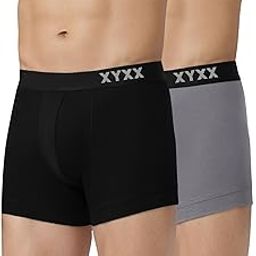 Men's Pace 100% Super Combed Cotton Regular Fit Solid Antibacterial Trunks with No Marks Waistband (Pack of 2)-33