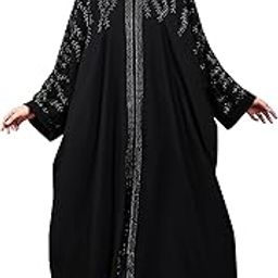 V Neck Branch Design With Plazo Sleeves Made Up Of Imported Nida Fabric Full Lenght Designer Kaftan For Womens And Girls-51