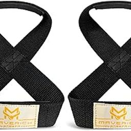 Maverick Straps Deadlift Straps For Gym, Figure 8 Lifting Straps For Weightlifting Wrist Support For Gym/Wrist Straps Men, Women With Soft Padding & Strong Grip For Powerlifting, Deadlift, Strength & Cross Training (Black)-image-28