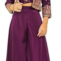 Womens Wine Chinon Sequinned Embellished Co-Ord Set-image-10