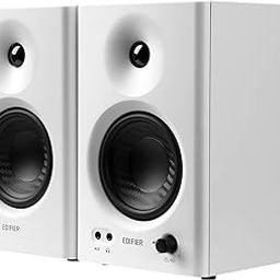 EDIFIER MR4 Studio Monitor - Smooth Frequency, 1' Silk Dome Tweeter, 4' Diaphragm Woofer, Wooden, RCA TRS, AUX, Ideal for Content Creators - White-32