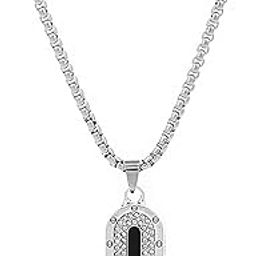 Chain Pendant for Men Fashion Pendants For Men | Silver Black Pendant Necklace | Stainless Steel Chain for Men | Accessories for Men | Birthday Gift for Men & Boys-image-26