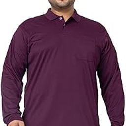 Polo Neck Plus Size Full Sleeves Men's Tshirts-image-71