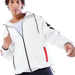 bewakoof Air 1.0 Men's Typography Oversized Fit Full Sleeve Hooded Neck Nylon Windcheater Jacket-picture-16