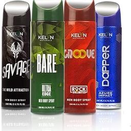 KELYN Men Long Lasting Deodorant Body Spray Luxury Perfume Gift Set For Men (Pack of 4, 200ml each)-image-22