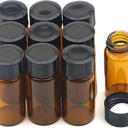 HOMEOTRADE 3 ML HALF DRAM Amber Glass VIALS PACK OF 100 PCS FOR PILLS Essential Oil Bottle with Screw Caps,Empty Refillable FOR MEDICINE Oil Blends, Perfumes, Lab Chemicals CULTURE TUBES AND MORE-picture-35