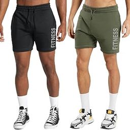 Men's Black & Green Training Rest Day Cotton Regular Shorts Pack of 2-picture-47