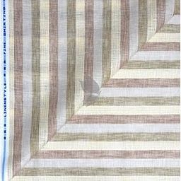 Siyaram's Linen with Cotton Jute Multicolor Striped Unstitched Shirt Fabric - 1.60 Mts / VV2171-27
