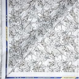 festive collection printed pattern with hemp blended Multi color unstitched men's Kurta/sherwani/top fabric of 2 meters / VV2310-88