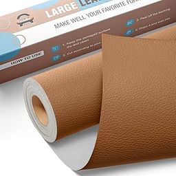 QWERTY STORE Self-Adhesive Genuine Leather Repair Patch 20"x 56" Inch Durable Leather Sheet for Sofa, Couch, Furniture, Car Seats, and Jackets Waterproof DIY Upholstery Repair Tape (Coffee)-image-26