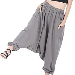 fashion passion india Men Women Cotton Baggy Hippie Boho Gypsy Aladdin Yoga Harem Pants-picture-5