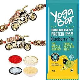 1 Bike Bro Rakhi for Teen Brother with Yoga Blueberry Protein Bar, 45g-image-56