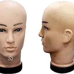 MALE Head Mannequin - Men Head Dummy - Display Stand Hair Wig - Cap - Face for Sunglasses - Eye Glasses Holder - Hat Display Model Stand - 11 Inch Size (Skin Color)-image-61