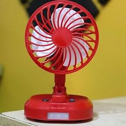 Bandhan Enterprises Portable Clip-on Fan, Battery Operated, Small Yet Powerful USB Table Fan, 3-Speed Quiet Rechargeable Mini Desk Fan, 360° Rotation, Personal Cooling Fan (Red)-image-48
