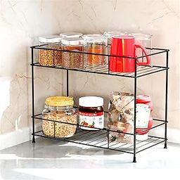 NEXA | Metal 2-Tier Standing Spice Rack Storage Organizer, Countertop Storage Shelf Organizer for Home and Kitchen-image-97