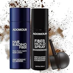 Adomour Hair Kit ( Hair Building Fiber 27.5g, Hold Spray & Applicator Pump) | Instant Thickening & Volumizing Hairs for Targeted Coverage | Strong Hold, Natural Finish | For Men & Women (Medium Brown)-image-75