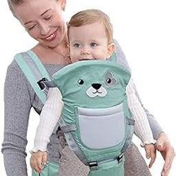 CURVEAR 10-in-1 Baby Carrier with Hip Seat - Ergonomic, Carrier Chest Breathable 360 Breastfeed Forward and Back Carry for Newborns and Older Babies for 3 to 36 Months Baby, Max Weight Up to 15 Kgs-image-66