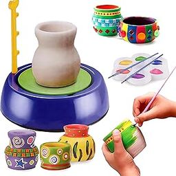 Lattice Kids Pottery Wheel Pottery with Clay for Kids Play Game-28