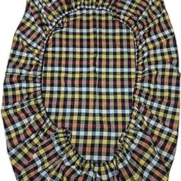 Cotton Mattress Cover-Protector with Elastic Strap, 72×48×5 inch or 4 by 6 Foot, Multicolour, 1 pc.-image-0