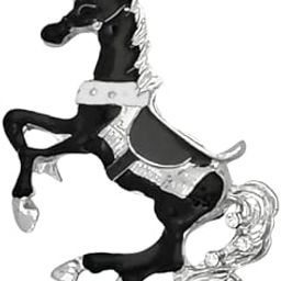 France Men's & Womens Lapel Pin Brooch Tie Pin Boutonniere Stick for Suits tuxedo horse stone studded silver color Free size-33