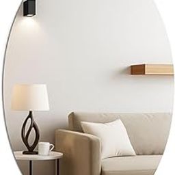Oval Adhesive Mirror for Wall | 30x20 cm Acrylic Stick-On Mirror for Bathroom, Bedroom, Vanity, Door | Unbreakable Shatterproof No Drill Wall Mirror for Home Decor, Hostel, PG, Rent Room-27
