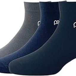 Mens Cotton Quarter Length Socks (Pack of 3) Dark Grey, Navy, Black-image-21