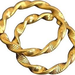 Traditional Twisted Design five metal Gold-Toned Toe Rings/Panchaloga Metal/impon metti/daily use-image-13