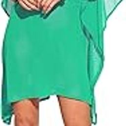 SUN-ROSE FASHIONS Solid colors weightless Chiffon loose fit Plus size Pareo Kaftan Dress | Thread work on Neckline |Beach cover up | One Size fits all-1